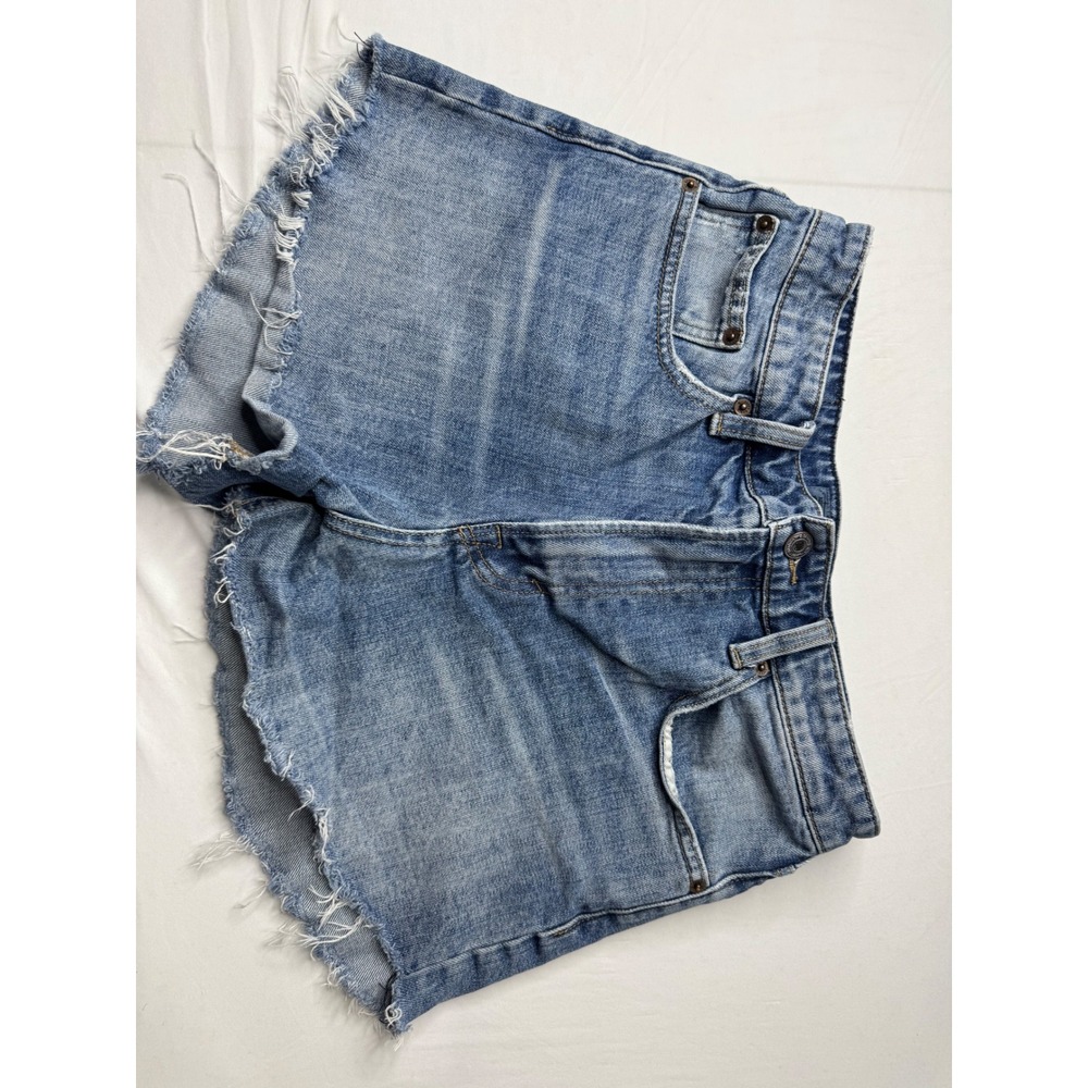 Lucky Brand Womens High Rise Cut Off Denim Shorts Light Wash Size 8 29 Frayed